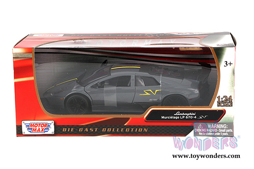 Motormax - Lamborghini Murcielago LP670-4 SV Hardtop (1/24 scale diecast model car, Dark Gray) 73350SV/6