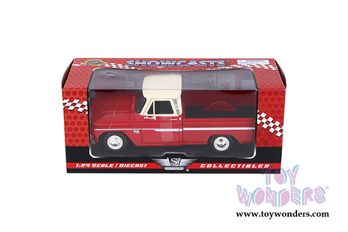 Showcasts Collectibles - Chevy C10 Fleetside Pickup (1966, 1/24 scale diecast model car, Red/Cream) 73355AC/R