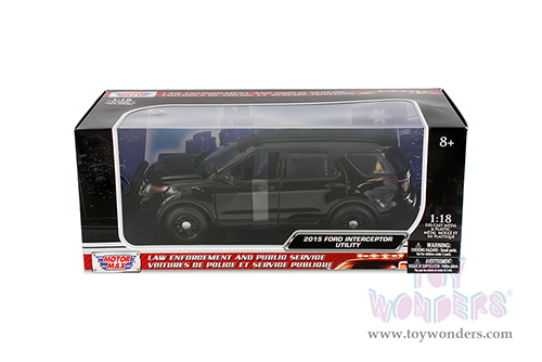 Motormax - Ford PI Utility Interceptor Police Car Plain (2015, 1/18 scale diecast model car, Black) 73543