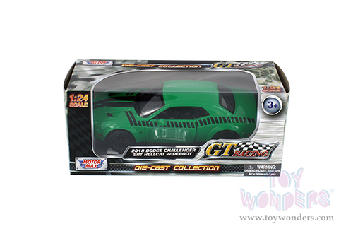 Motormax GT Racing - Dodge Challenger SRT Hellcat Widebody (2018, 1/24 scale diecast model car, Green) 73786GN