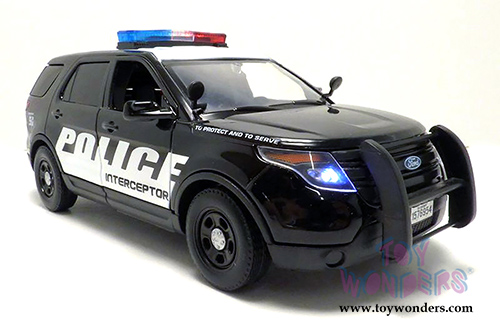Motormax - Ford Police Interceptor Utility w/ Lights & Sounds (2015, 1/18 scale diecast model car, Black) 73994
