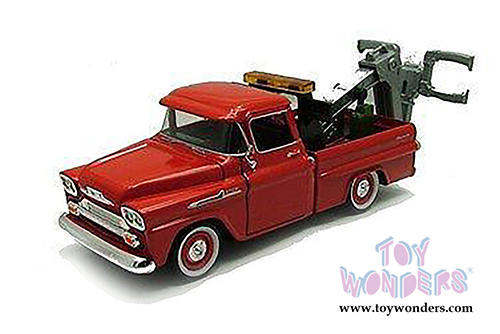 Motormax Premium American - Chevy&reg; Apache Fleetside Pickup Tow Truck (1958, 1/24 scale diecast model car, Red) 75343AC
