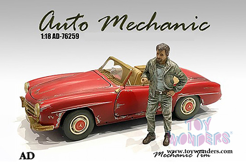 American Diorama Figurine - Auto Mechanic -  Mechanic Tim (1/18 scale, Green) 76259