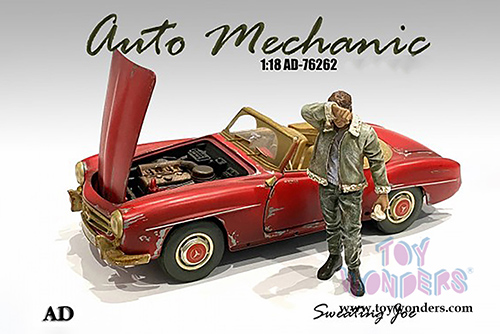 American Diorama Figurine - Auto Mechanic - Sweating Joe (1/18 scale, Green) 76262