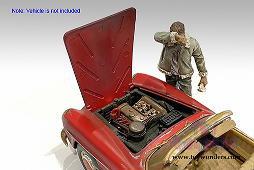 American Diorama Figurine - Auto Mechanic - Sweating Joe (1/24 scale, Green) 76362