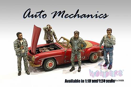 American Diorama Figurine - Auto Mechanic - Sweating Joe (1/24 scale, Green) 76362