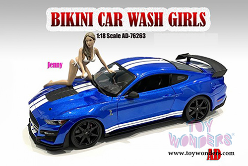 American Diorama Figurine - Bikini Car Wash Girl - Jenny (1/18 scale, White) 76263