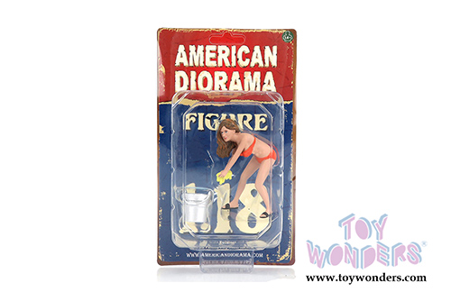 American Diorama Figurine - Bikini Car Wash Girl - Cindy (1/18 scale, Orange) 76264