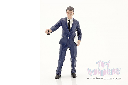 American Diorama Figurine - The Dealership - Male Salesperson (1/24  scale, Blue) 76407