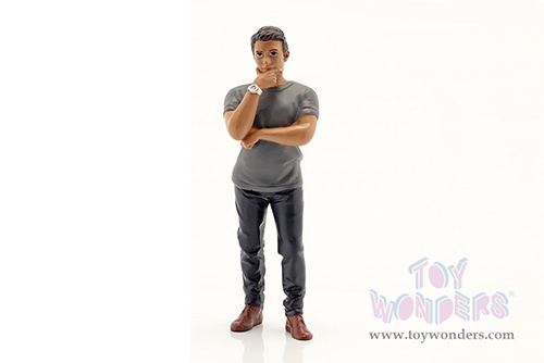American Diorama Figurine - The Dealership - Customer III (1/24  scale, Gray/Blue) 76411