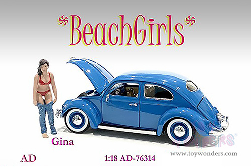 American Diorama Figurine - Beach Girls - Gina (1/18 scale, Red/Blue) 76314
