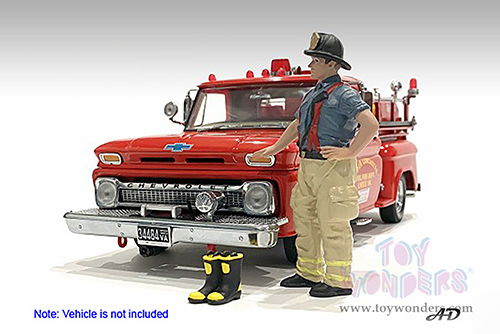 American Diorama Figurine - Firefighters | Getting Ready (1/24 scale, Gray/Beige) 76419