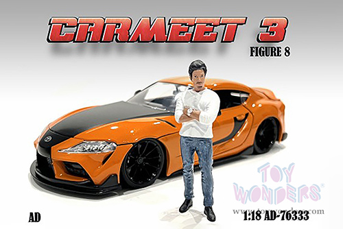 American Diorama Figurine - Car Meet 3 Figure 8 (1/18 scale, White/Blue) 76333