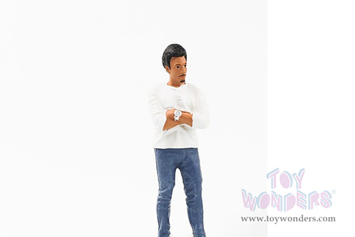 American Diorama Figurine - Car Meet 3 Figure 8 (1/24 scale, White/Blue) 76433