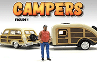 American Diorama Figurine - Campers Figure 1 (1/18 scale, White/Blue) 76334