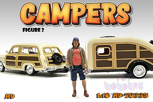 American Diorama Figurine - Campers Figure 2 (1/18 scale, Brown/Blue) 76335