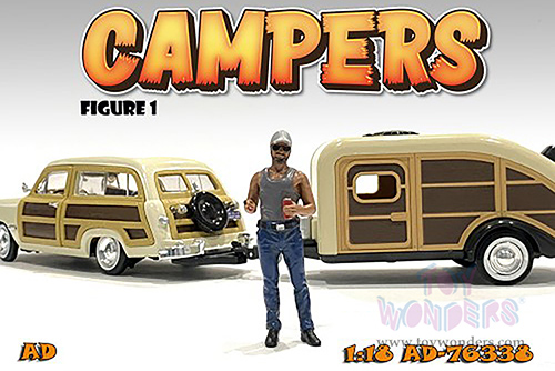 American Diorama Figurine - Campers Figure 5 (1/18 scale, Gray/Blue) 76338