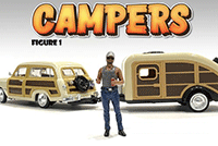 American Diorama Figurine - Campers Figure 5 (1/18 scale, Gray/Blue) 76338
