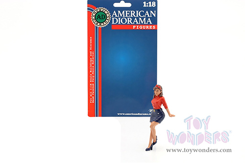 American Diorama Figurine - Pin-Up Girls | Betsy (1/18 scale, Red/Blue) 76340