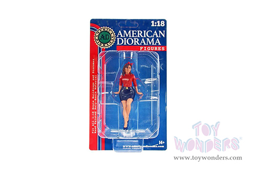 American Diorama Figurine - Pin-Up Girls | Betsy (1/18 scale, Red/Blue) 76340