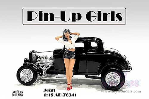 American Diorama Figurine - Pin-Up Girls | Jean (1/18 scale, White/Black) 76341