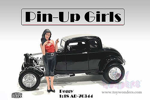 American Diorama Figurine - Pin-Up Girls | Peggy (1/18 scale, Red/Black) 76344