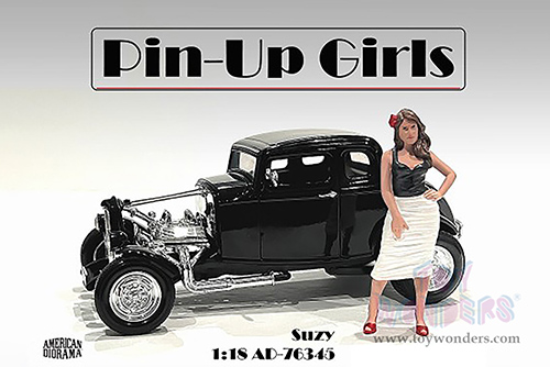 American Diorama Figurine - Pin-Up Girls | Suzy (1/18 scale, Black/White) 76345