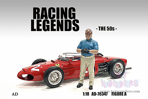 American Diorama Figurine - Racing Legends | The 50s Driver A (1/18 scale, Blue/Beige) 76347