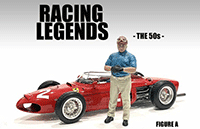 American Diorama Figurine - Racing Legends | The 50s Driver A (1/18 scale, Blue/Beige) 76347