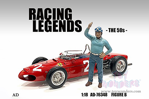 American Diorama Figurine - Racing Legends | The 50s Driver B (1/18 scale, Light Blue/Blue) 76348