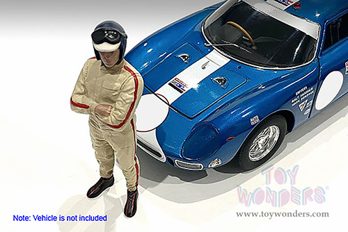 American Diorama Figurine - Racing Legends | The 60s Driver A (1/18 scale, Beige) 76349