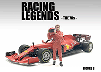 American Diorama Figurine - Racing Legends | The 70s Driver B (1/18 scale, Red) 76352