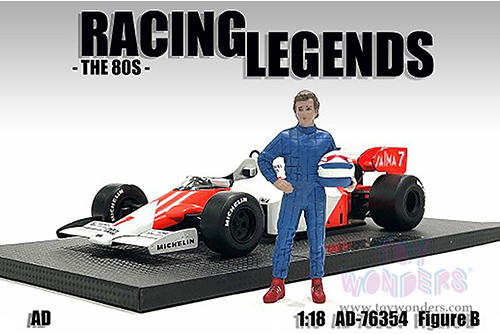 American Diorama Figurine - Racing Legends | The 80s Driver B (1/18 scale, Blue) 76354