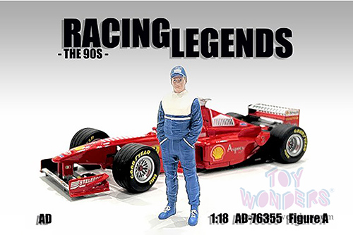 American Diorama Figurine - Racing Legends | The 90s Driver A (1/18 scale, Blue/White) 76355