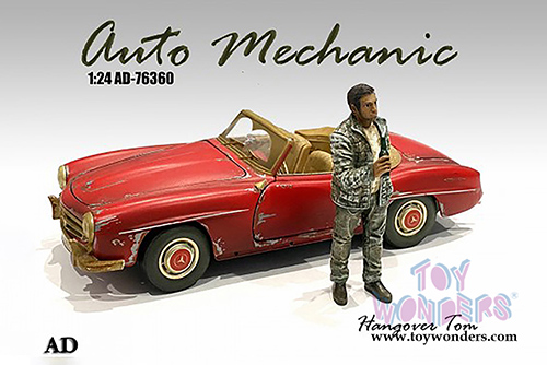 American Diorama Figurine - Auto Mechanic - Hangover Tom (1/24 scale, Green) 76360