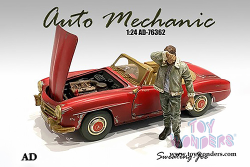 American Diorama Figurine - Auto Mechanic - Sweating Joe (1/24 scale, Green) 76362