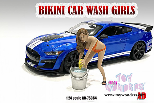 American Diorama Figurine - Bikini Car Wash Girl - Cindy (1/24 scale, Orange) 76364