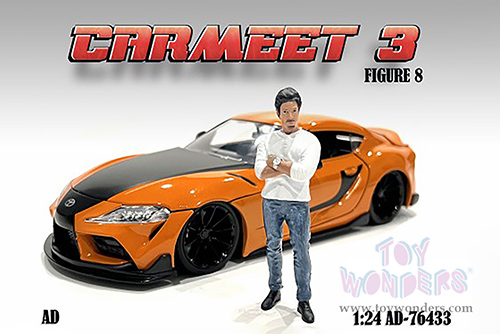 American Diorama Figurine - Car Meet 3 Figure 8 (1/24 scale, White/Blue) 76433