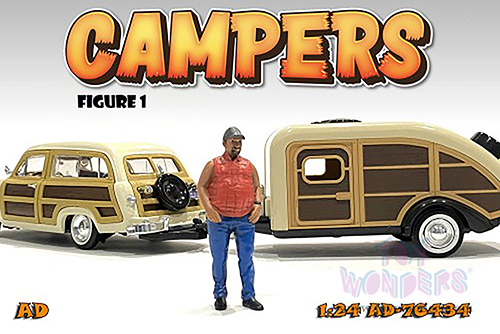 American Diorama Figurine - Campers Figure 1 (1/24 scale, White/Blue) 76434