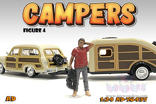 American Diorama Figurine - Campers Figure 4 (1/24 scale, White/Blue) 76437