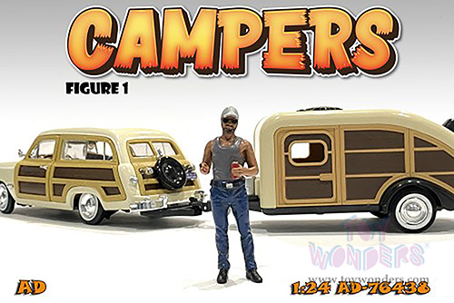American Diorama Figurine - Campers Figure 5 (1/24 scale, Gray/Blue) 76438