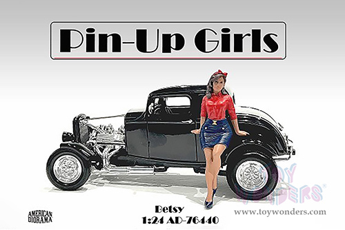 American Diorama Figurine - Pin-Up Girls | Betsy (1/24 scale, Red/Blue) 76440