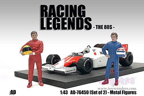American Diorama Figurine - Racing Legends | The 80s Figure Set (2 pc. set, 1/43 scale diecast metal, Asstd.) 76450