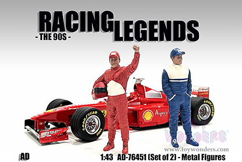 American Diorama Figurine - Racing Legends | The 90s Figure Set (2 pc. set, 1/43 scale diecast metal, Asstd.) 76451