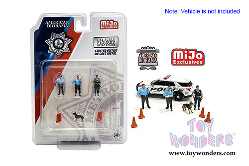 American Diorama/Mijo Exclusives - Metropolitan Police Figure Set (8 pc. set, 1/64 scale diecast metal, Asstd.) 76459MJ