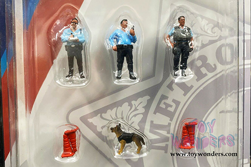 American Diorama/Mijo Exclusives - Metropolitan Police Figure Set (8 pc. set, 1/64 scale diecast metal, Asstd.) 76459MJ