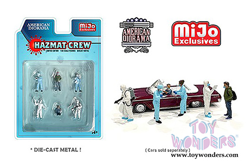 American Diorama/Mijo Exclusives - Hazmat Crew (6 pc. set, 1/64 scale diecast metal, Asstd.) 76466MJ