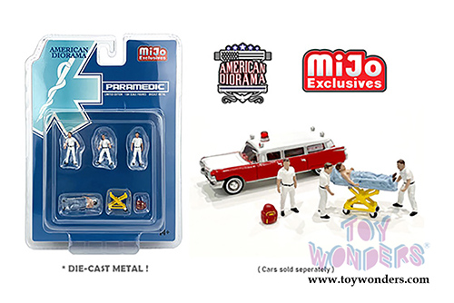 American Diorama/Mijo Exclusives - Paramedic Figures Set (6 pc. set, 1/64 scale diecast metal, Asstd.) 76467MJ
