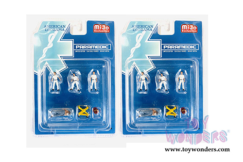 American Diorama/Mijo Exclusives - Paramedic Figures Set (6 pc. set, 1/64 scale diecast metal, Asstd.) 76467MJ