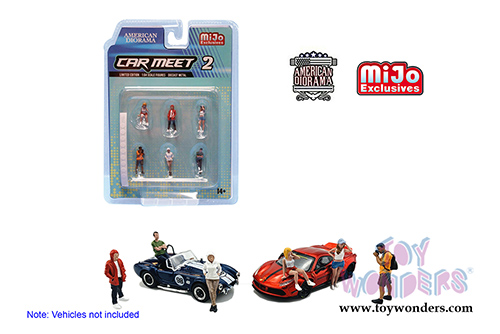 American Diorama/Mijo Exclusives - Car Meet II Figure Set (6 pc. set, 1/64 scale diecast metal, Asstd.) 76471MJ